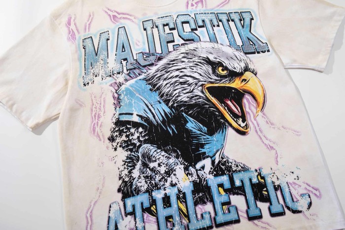 Lightning Eagle No.27 Rhinestone Print Washed Tee 29065098
