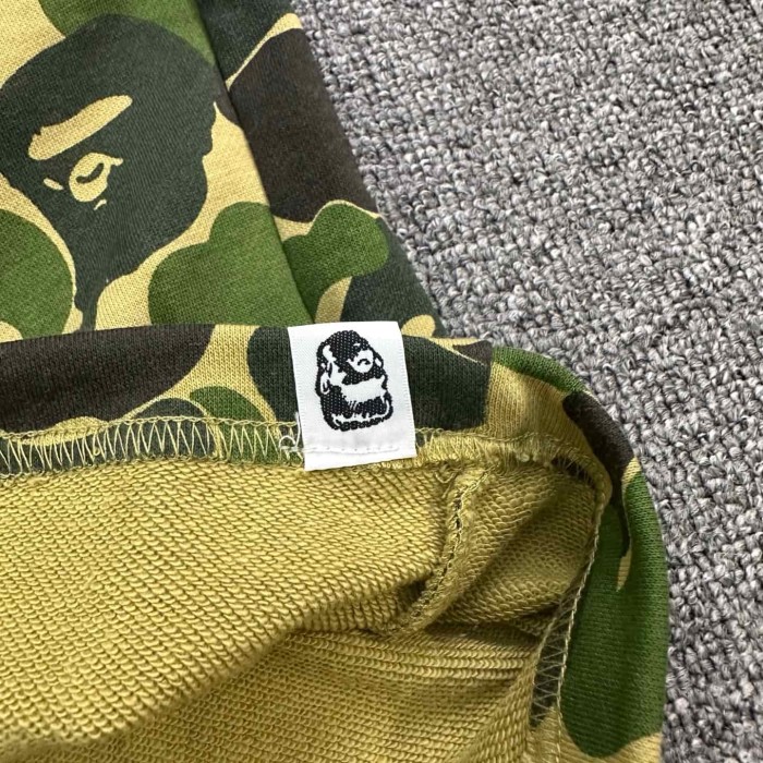 Green Camouflage Shark Print Heavyweight Cotton Casual Shorts 29062620
