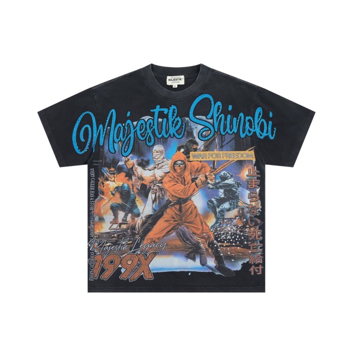 Fight For Freedom Ninja Rhinestone Print Washed Tee 29064544