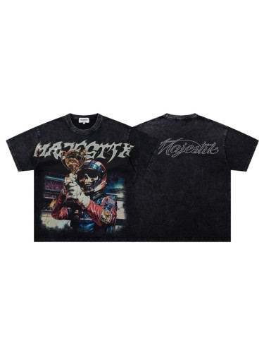 Racing Skull Champion Trophy Rhinestone Print Washed Tee 29065100