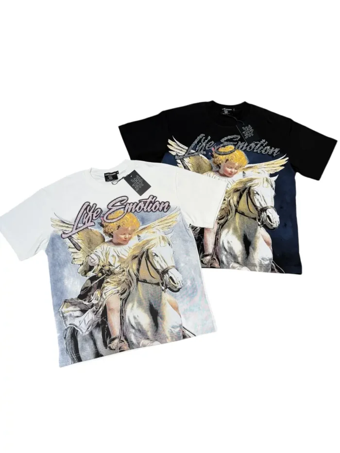 American vintage light luxury angel daily commuting short-sleeved shirt 2 colors 29066587