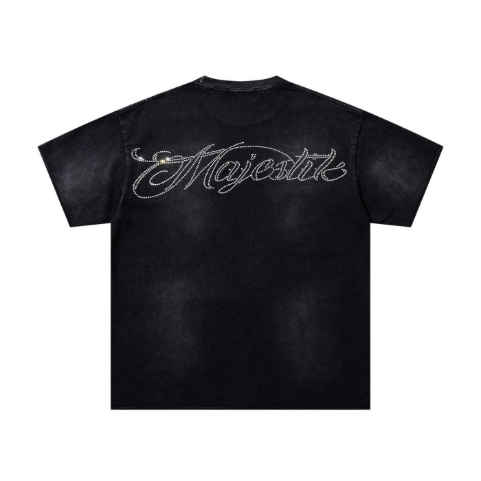 Space Knight Rhinestone Print Washed Tee 29065101
