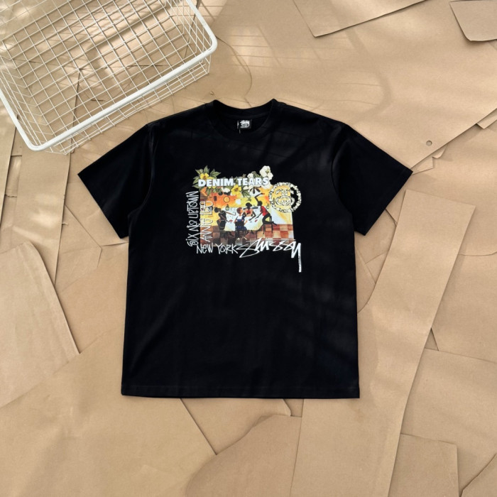 1:1 quality version Stussy collaboration vintage art floral portrait light luxury shirt 2 colors 29062641