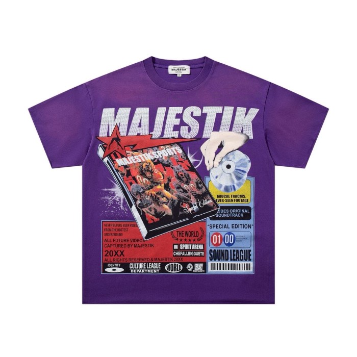 Album Cover Poster Rhinestone Print Washed Tee 29065099