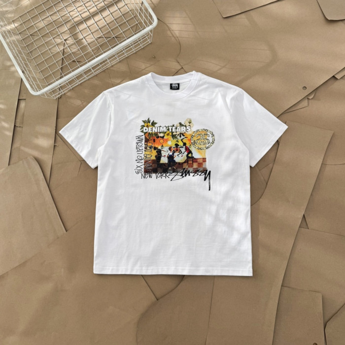 1:1 quality version Stussy collaboration vintage art floral portrait light luxury shirt 2 colors 29062641