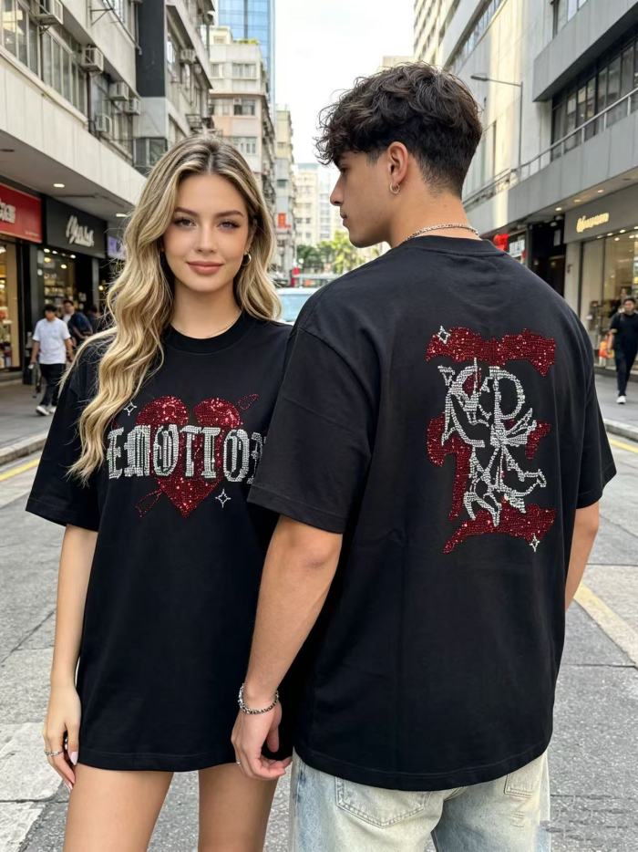 American-style sweet and cool love theme light luxury daily commuting shirt 2 colors 29064996