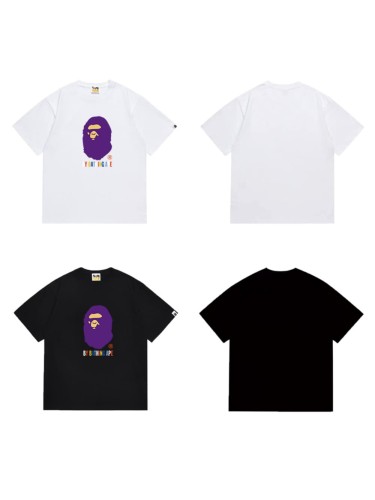Colorful letter purple ape print T-shirt 2 colors 29062689