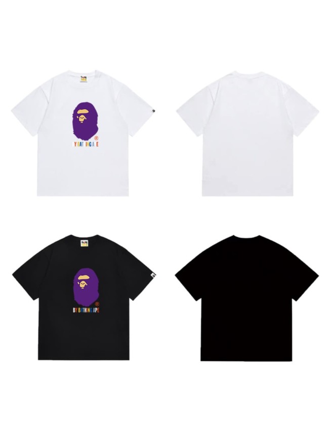 Colorful letter purple ape print T-shirt 2 colors 29062689