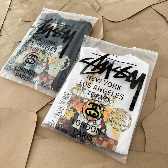 1:1 quality version Stussy collaboration vintage art floral portrait light luxury shirt 2 colors 29062641