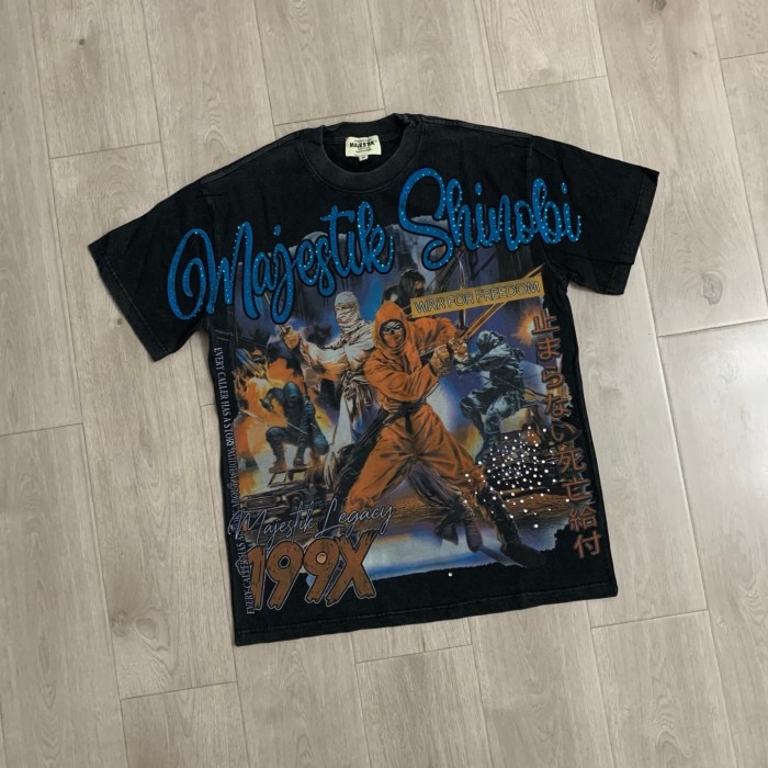 Fight For Freedom Ninja Rhinestone Print Washed Tee 29064544
