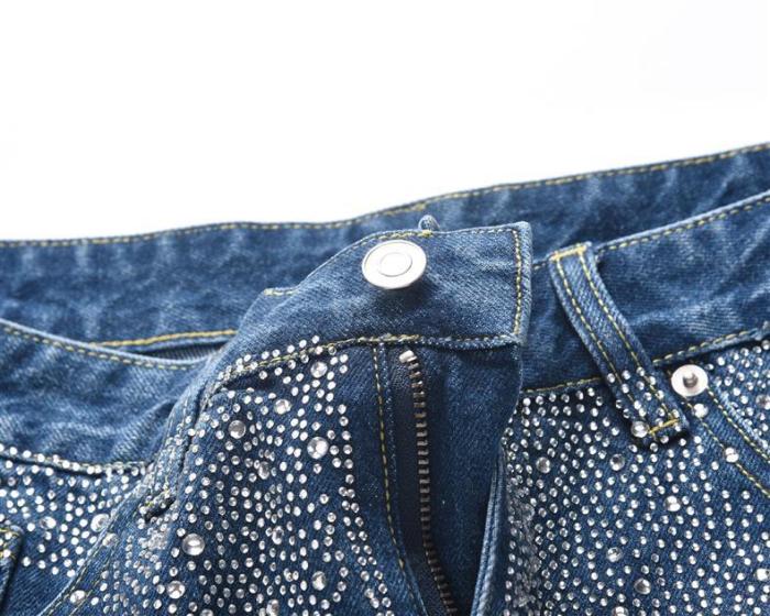 Galaxy Waterfall Rhinestone Wide Leg Jeans 2 colors 29064390