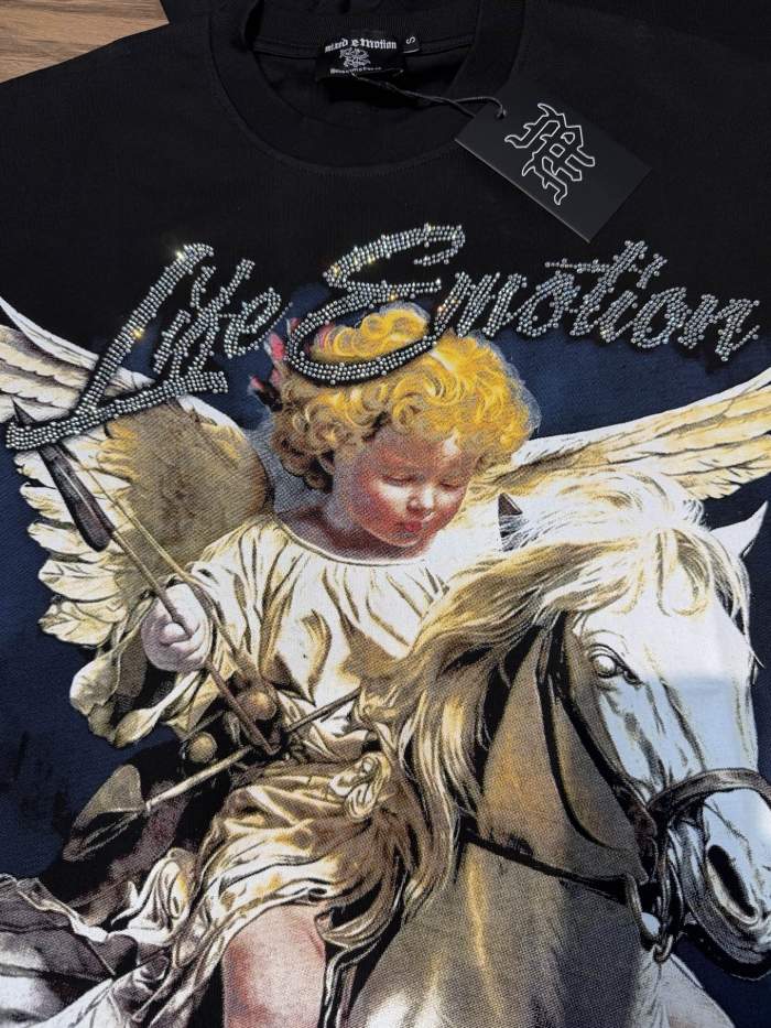 American vintage light luxury angel daily commuting short-sleeved shirt 2 colors 29066587