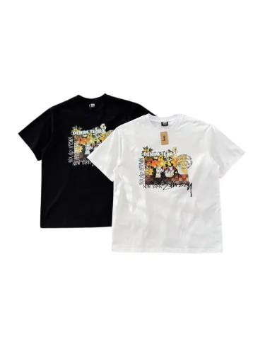 1:1 quality version Stussy collaboration vintage art floral portrait light luxury shirt 2 colors 29062641
