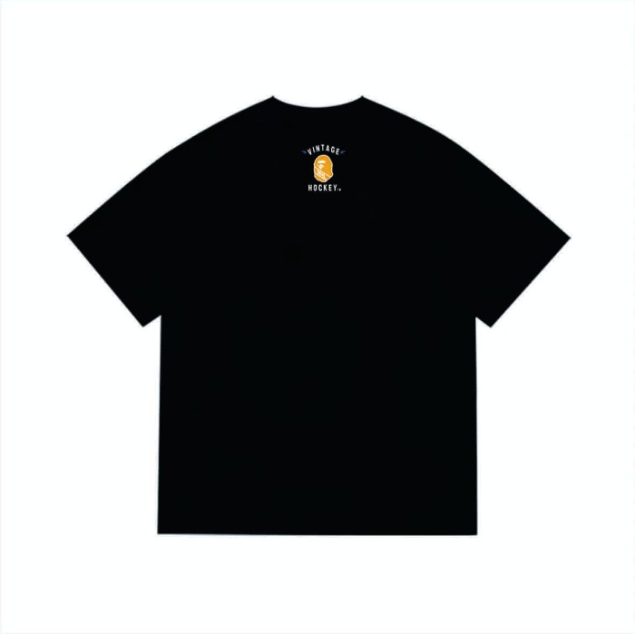 Ape man monkey playing ice hockey print T-shirt 2 colors 29062823