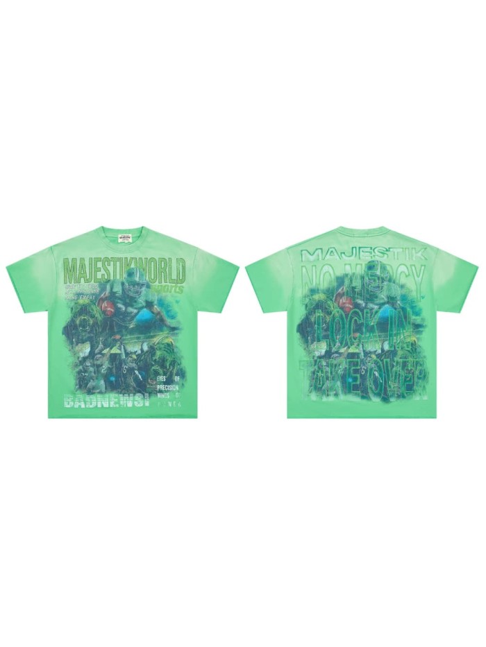 World Rugby Beast Rhinestone Print Washed Tee 29064549
