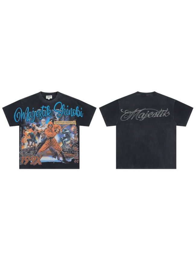 Fight For Freedom Ninja Rhinestone Print Washed Tee 29064544