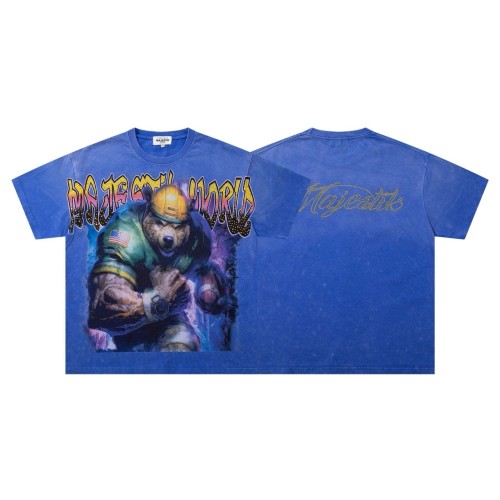 Muscular Bear Rugby Rhinestone Print Washed Tee 29065102