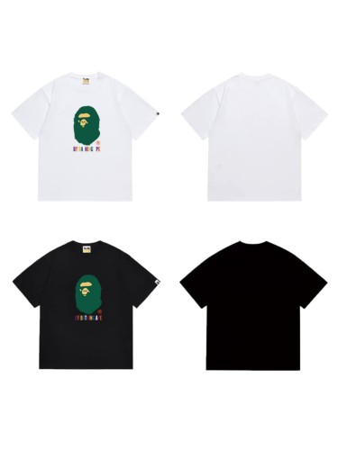 Colorful letter green ape print T-shirt 2 colors 29062694