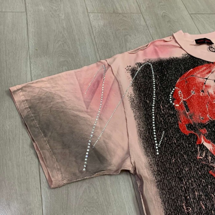 Scarlet Skull Headphone Rhinestone Print Washed Tee 29069410