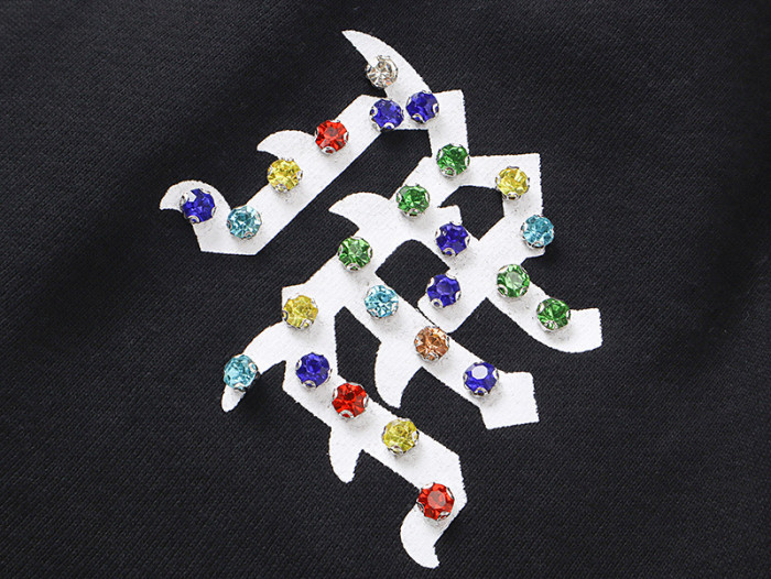 American-style heavy-duty rhinestone-decorated traditional Chinese style five-inch pants 2 colors 29068982