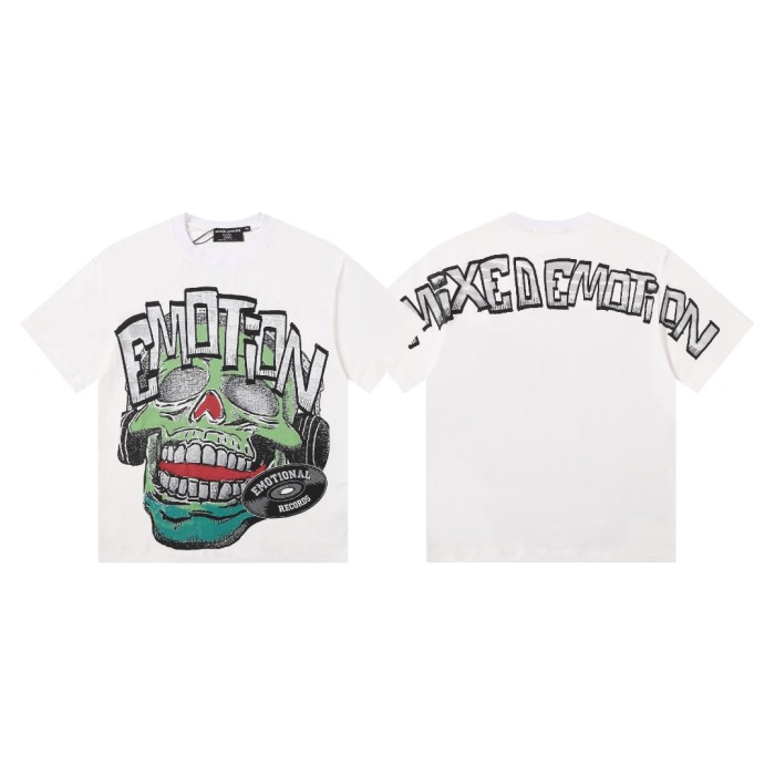 Cracked 3D letter white loose-fitting drop-shoulder short-sleeved T-shirt 29069167