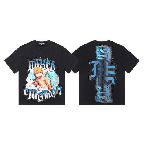 Mixed Emotion Bandage-blindfolded angel gradient Gothic diamond-studded T-shirt 2 colors 29069184