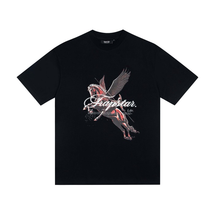Trapstar Streetwear Tee with Red Pegasus & Script Logo Print T-Shirt 2 colors 29069438