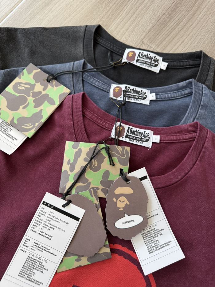1:1 quality version Ape Head Letter Special Dyed Print Washed Retro T-shirt 3 colors 29060621