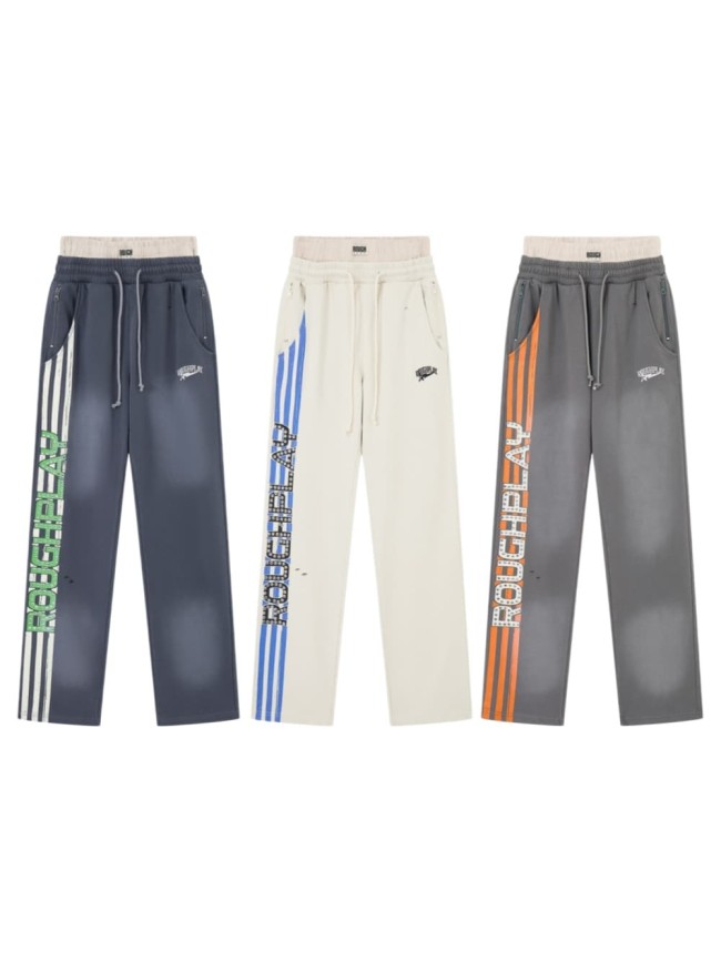 Double Waistband Side Stripe Print Gradient Washed Sweatpants 3 colors 29068989