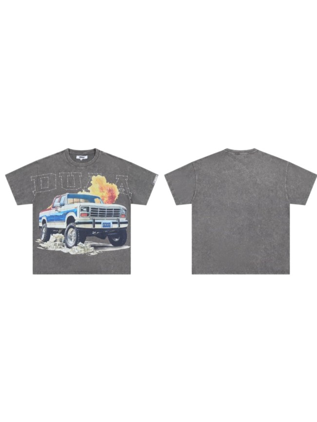 Pikachu Fire Cloud Rhinestone Print Washed Tee 29069150