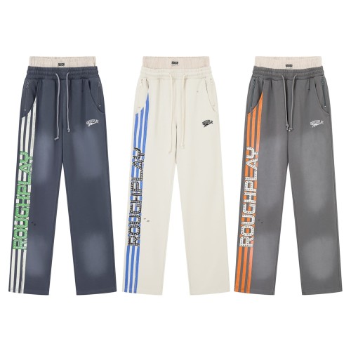 Double Waistband Side Stripe Print Gradient Washed Sweatpants 3 colors 29068989