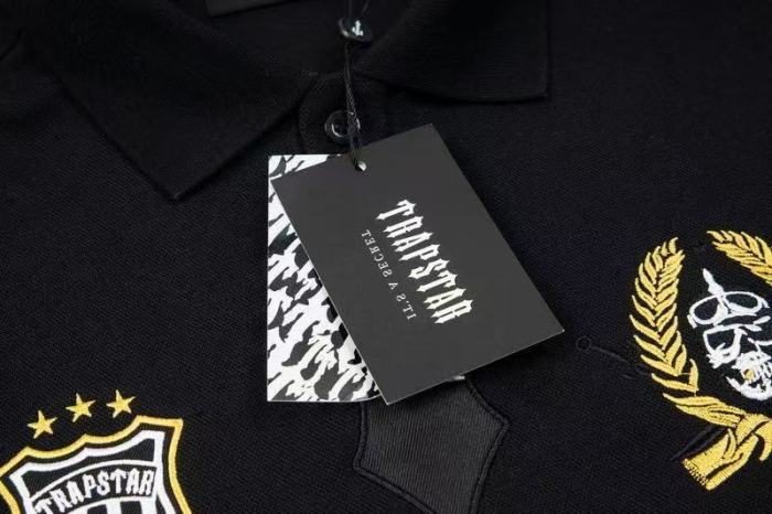 Loose Color Block Letter Embroidered Trendy Casual Lapel Polo Shirt 4 colors 29069413