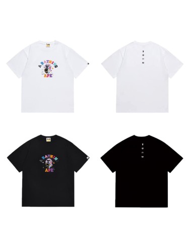 colorful letter camo spray ink print T-shirt 2 colors 29069010