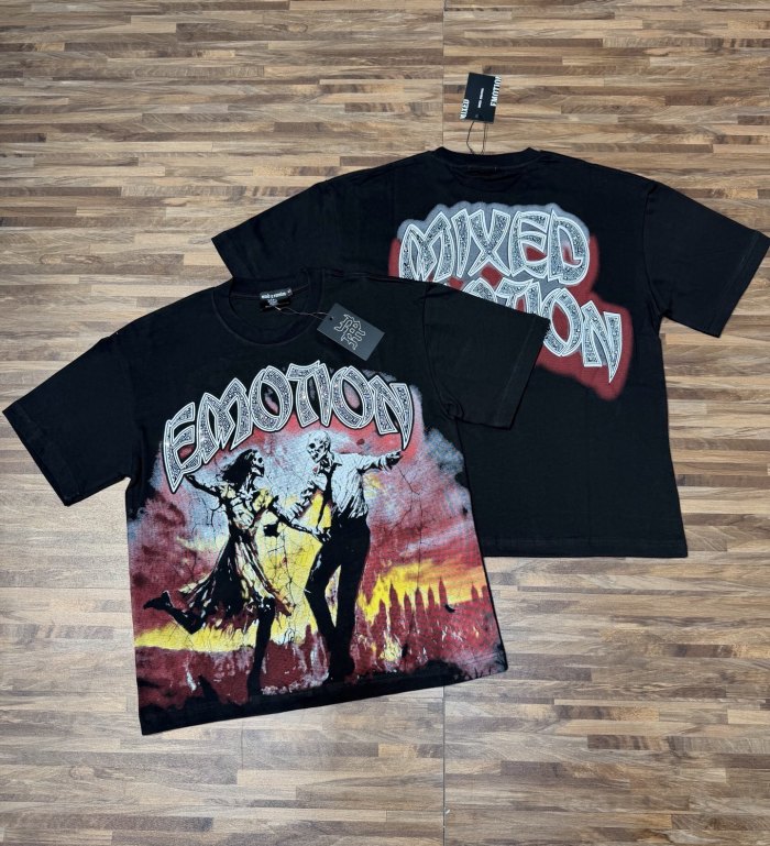 American-style dark apocalyptic punk light luxury daily commuting short-sleeved shirt 2 colors 29068945