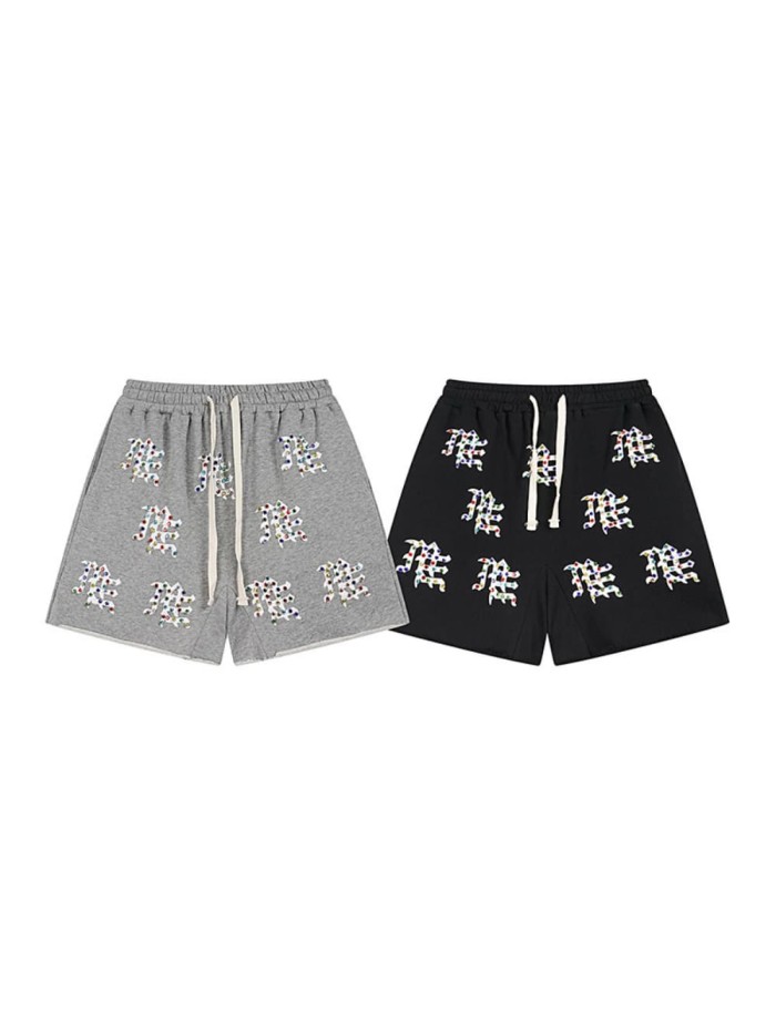American-style heavy-duty rhinestone-decorated traditional Chinese style five-inch pants 2 colors 29068982