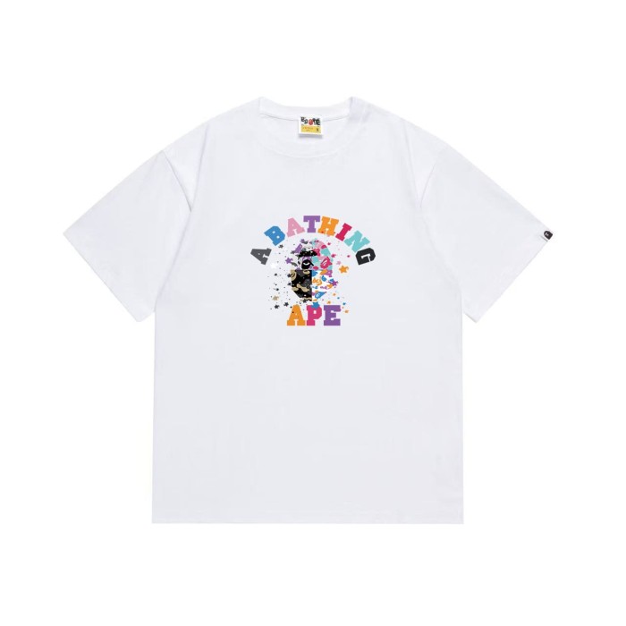 colorful letter camo spray ink print T-shirt 2 colors 29069010