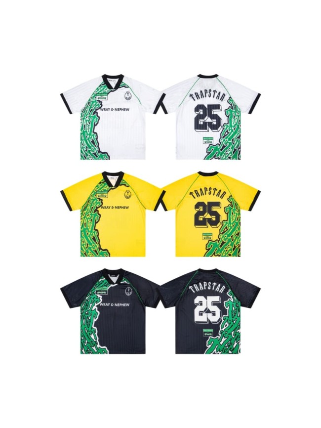 Loose Fit Trapstar Football Jersey with 25 Number & Green Abstract Print Shirt 3 colors 29069431