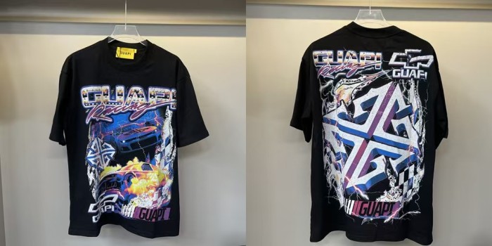 Unisex Loose Fit  With White Ink Direct Injection Print  T-shirt 10 colors 29069139