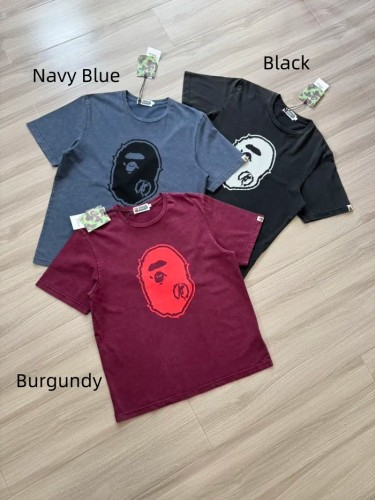1:1 quality version Ape Head Letter Special Dyed Print Washed Retro T-shirt 3 colors 29060621