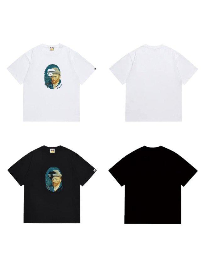 Retro oil painting print T-shirt 2 colors 29068994