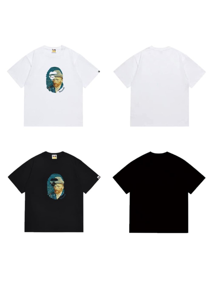 Retro oil painting print T-shirt 2 colors 29068994