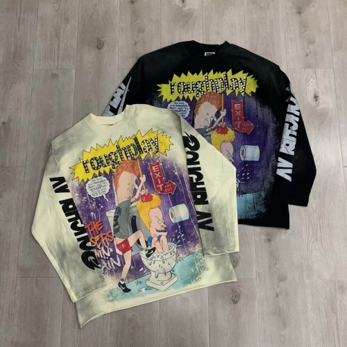 Y2K Retro Streetwear with 90s Beavis and Butt-Head Cartoon Print Long Sleeve T-Shirt 2 colors 29069108