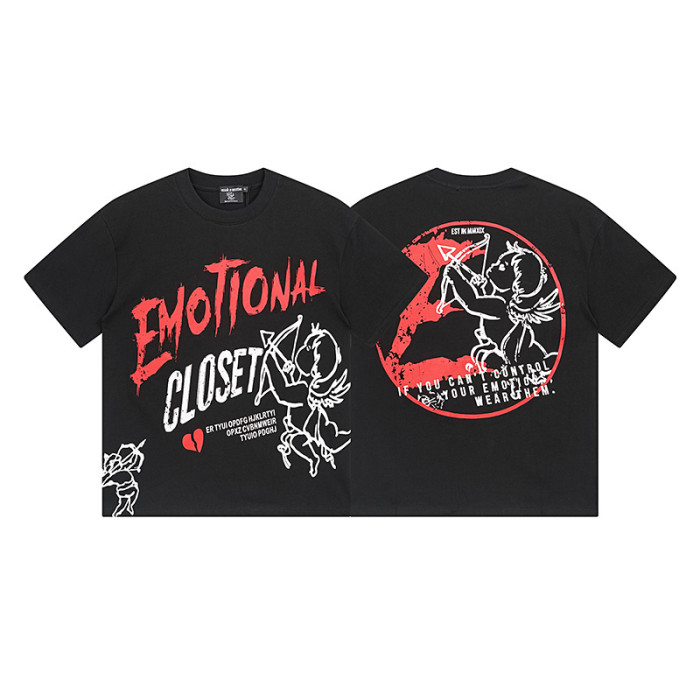 Vintage font, loose fit, dropped shoulder, short-sleeved T-shirt 3 colors 29069020
