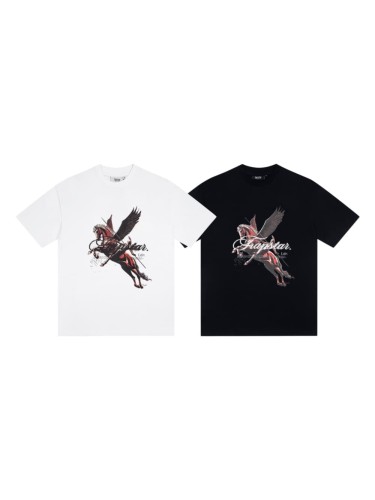 Trapstar Streetwear Tee with Red Pegasus & Script Logo Print T-Shirt 2 colors 29069438