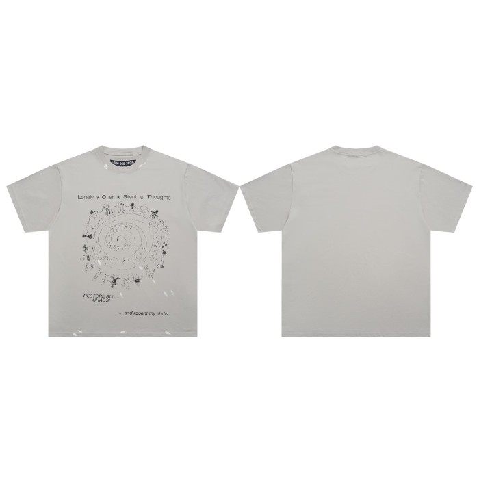 Spiral Figure Graffiti Splash Ink Print Washed Tee 29069144