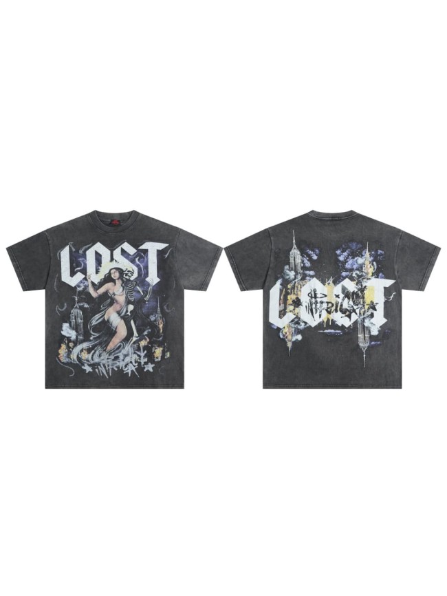 American-style retro wasteland dark daily commuting short-sleeved shirt 29069415