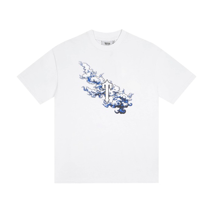 Trapstar Streetwear Tee with Blue Samurai & Cloud Print T-Shirt 2 colors 29069449