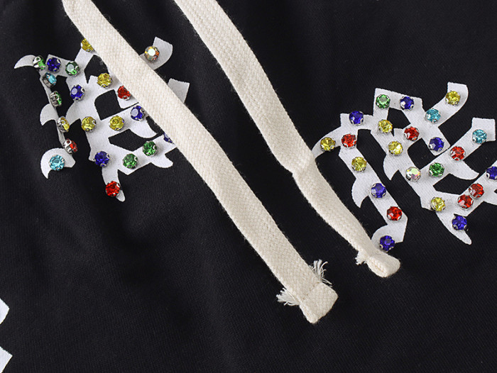 American-style heavy-duty rhinestone-decorated traditional Chinese style five-inch pants 2 colors 29068982