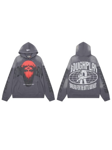 Oversized Y2K Grunge Streetwear Washed Cotton Graphic Print Hoodie 29069006