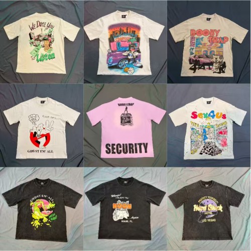 Graffiti angel pattern printed street hip hop crew neck tee 12 colors 29069216